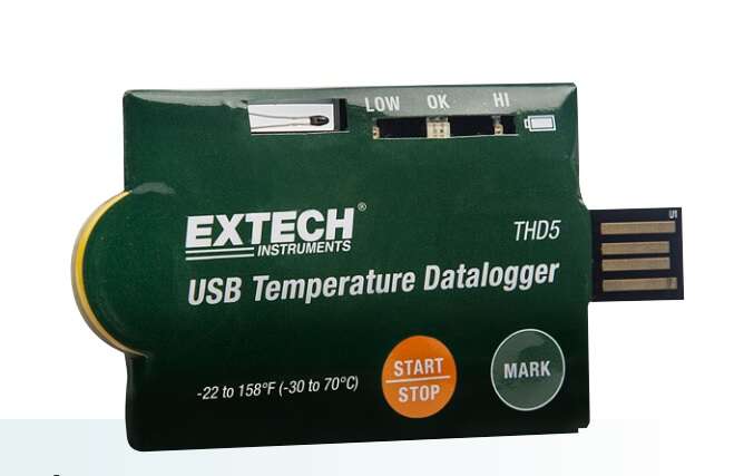 Extech THD5 temperaturlogger, éngangsbruk